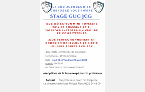 Stage club le Jeudi vendredi 28-29 avril 2022 