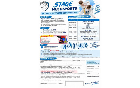 Stage 6-13 ans 19 -24 octobre 2026
