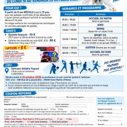 Stage 6-13 ans 19 -24 octobre 2026